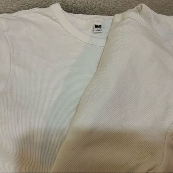 Bundle of 3 Uniqlo White Supima Cotton Crewneck size S - Picture 5 of 8